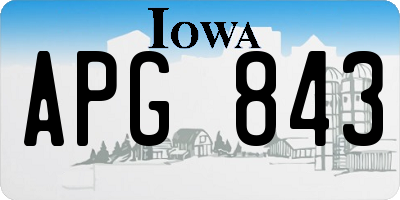 IA license plate APG843