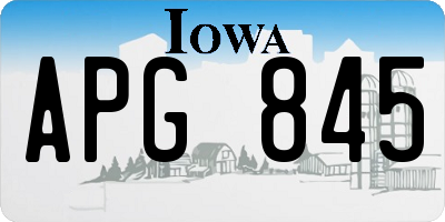 IA license plate APG845