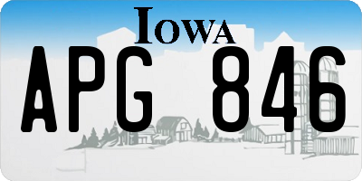 IA license plate APG846