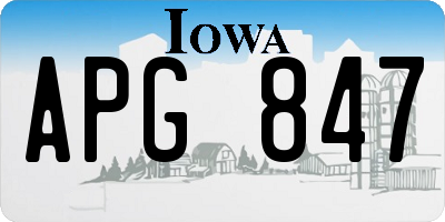 IA license plate APG847