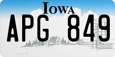 IA license plate APG849