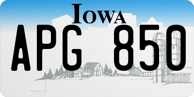 IA license plate APG850