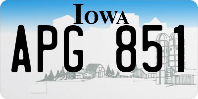 IA license plate APG851