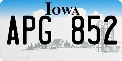 IA license plate APG852
