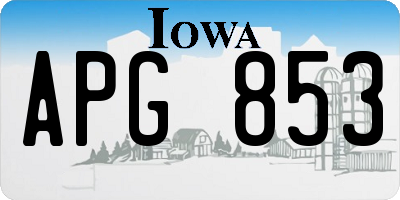 IA license plate APG853
