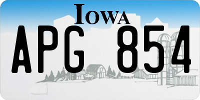 IA license plate APG854