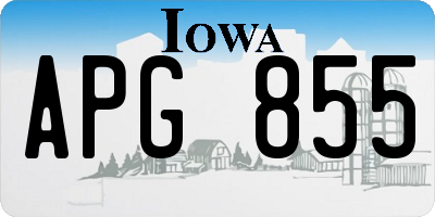 IA license plate APG855