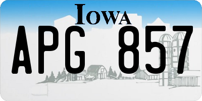 IA license plate APG857