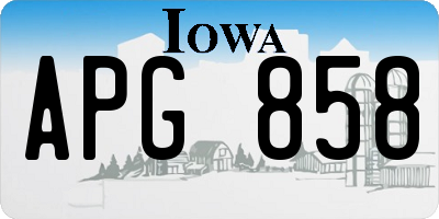 IA license plate APG858
