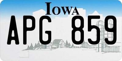 IA license plate APG859