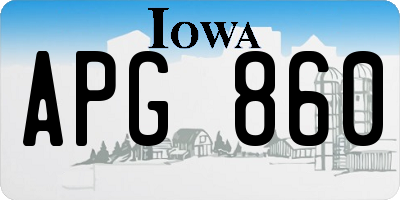 IA license plate APG860