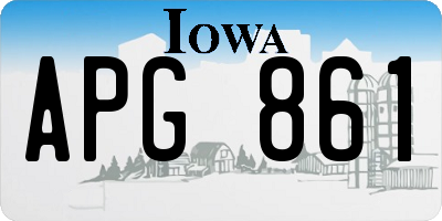 IA license plate APG861