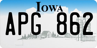 IA license plate APG862