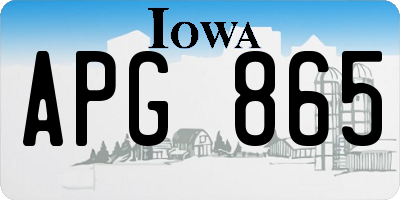 IA license plate APG865