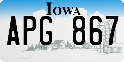 IA license plate APG867