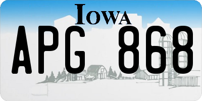 IA license plate APG868