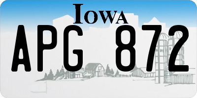 IA license plate APG872