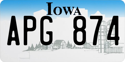 IA license plate APG874