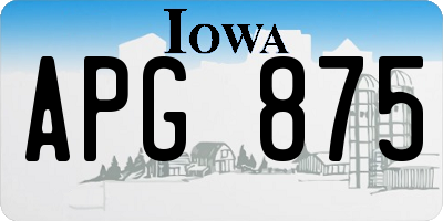 IA license plate APG875