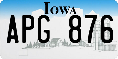 IA license plate APG876
