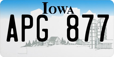 IA license plate APG877