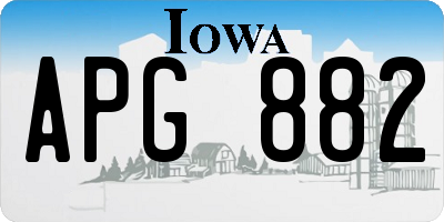 IA license plate APG882