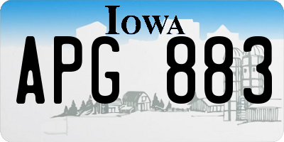 IA license plate APG883
