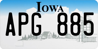 IA license plate APG885