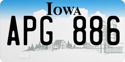 IA license plate APG886