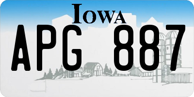 IA license plate APG887