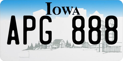 IA license plate APG888