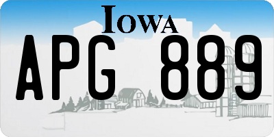 IA license plate APG889