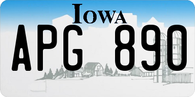 IA license plate APG890