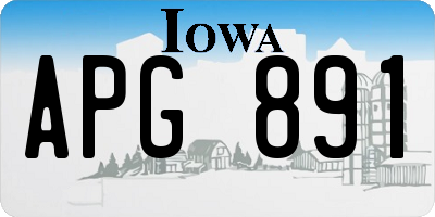 IA license plate APG891
