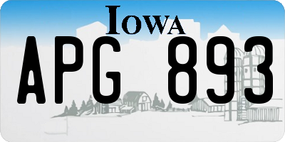 IA license plate APG893