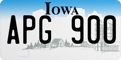 IA license plate APG900