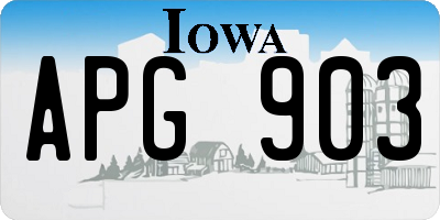 IA license plate APG903
