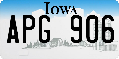 IA license plate APG906