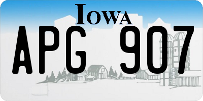 IA license plate APG907