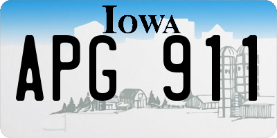 IA license plate APG911