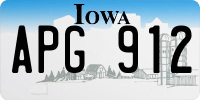 IA license plate APG912