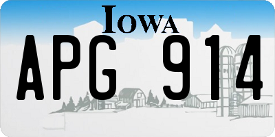 IA license plate APG914