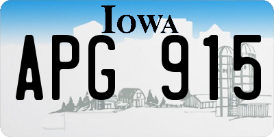 IA license plate APG915