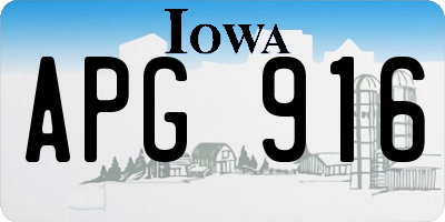IA license plate APG916