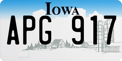 IA license plate APG917