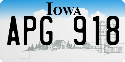 IA license plate APG918