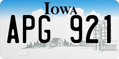 IA license plate APG921