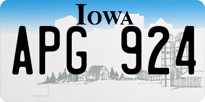 IA license plate APG924