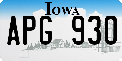IA license plate APG930