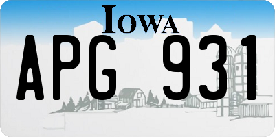 IA license plate APG931